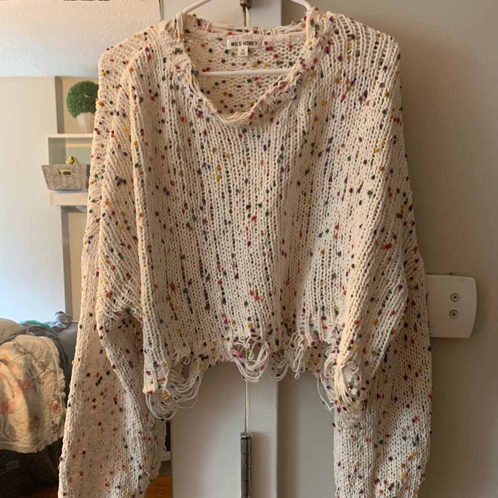Multicolored cropped sweater